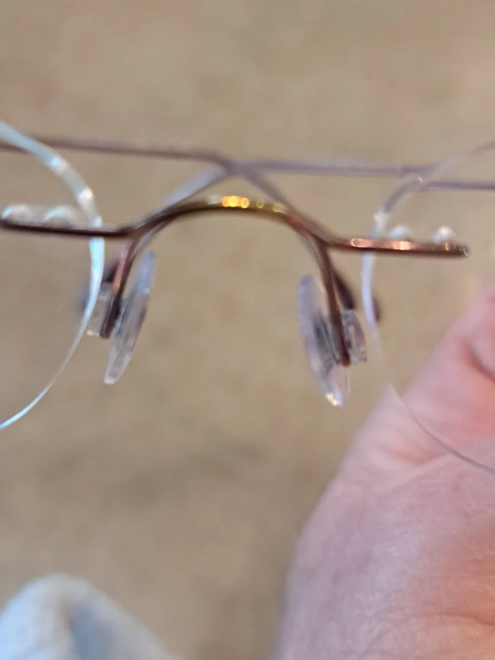 Silhouette 7395 17-49 Titanium rimless eyeglasses. Rose/gold. New Condition. - Picture 6 of 9